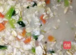 Illustration of how to make dormitory vegetable oatmeal porridge 4