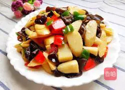 Illustration of how to make fried yam with fungus 14