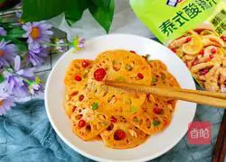 Illustration of how to make Thai spicy and sour lotus root slices 6