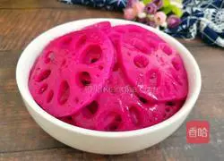 Illustration of how to make rouge lotus root slices 15