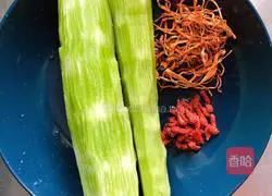 Illustration of how to make Cordyceps and green bamboo shoots 1