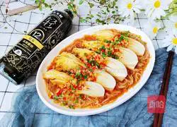 Illustration of how to make garlic vermicelli and steamed baby cabbage 11