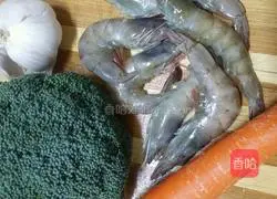 Illustration of how to make fried shrimps with broccoli 1