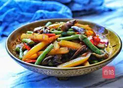 Illustration of three kinds of dry stir-fried vegetables 11