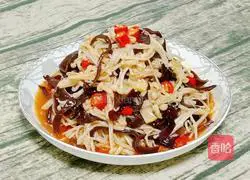 Illustration of how to make cold fungus and enoki mushrooms 15