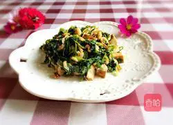 Illustration of how to make cold peanuts and spinach 8