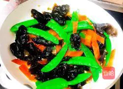 Illustration of how to make fried fungus with snow peas 9