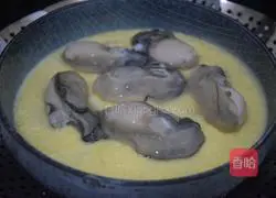 Oysters Illustration of how to make steamed egg custard 6