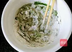 Illustration of how to make green leaf bean paste buns 5
