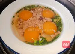 Illustration of how to make ham and steamed eggs 7
