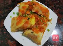 Illustration of how to make Northeastern grilled cold noodles 5