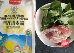 Watercress and Pork Noodles - Magical Illustration of how to make flour 1