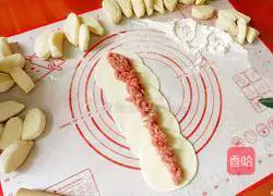 Illustration of how to make pork rose buns 14