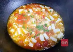 Illustration of tomato, mushroom and tofu soup 11