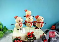 Snowman Lollipop Steamed Buns Recipe Illustration 21