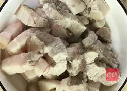 Illustration of braised pork, bean curd and quail eggs 1