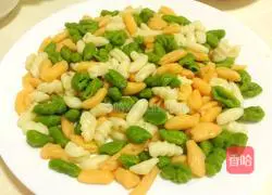 Illustration of how to make three-color mochi 7