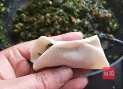 Illustration of how to make leek and pork dumplings 12