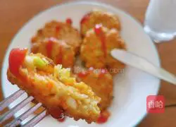 Carrot and Lotus Root Illustration of how to make cakes 7