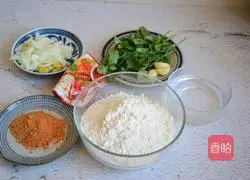 Illustration of making sauce-flavored pancake 1