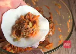 Illustration of how to make carrot and beef pot stickers 15