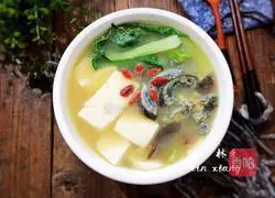 Preserved egg Illustration of how to make tofu soup 15