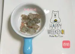 Illustration of how to make baby food supplement, loofah and shrimp egg pancake 2