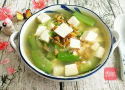 Illustration of how to make sea rice and loofah tofu soup 7