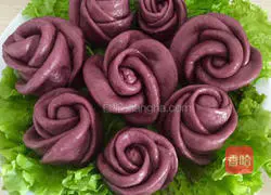 Illustration of how to make purple sweet potato and rose steamed buns 11