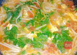 Illustration of how to make tomato and egg noodles 11