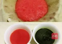 Illustration of how to make three-color mochi 2