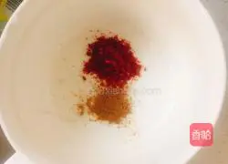 Red Illustration of how to make fried egg and dragon beard noodles 1