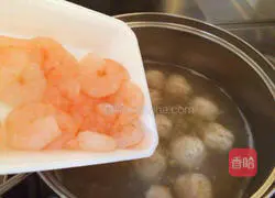 Shrimp and chicken meatballs Illustration of how to make soup 11