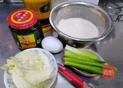 Illustration of how to make pancakes and fruits 1