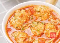 Illustration of tomato and shrimp soup 3