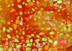 Illustration of how to make fried edamame rice with minced meat 15