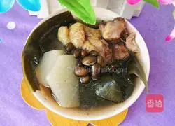 Black beans Illustration of how to make kelp and white radish chicken soup 16