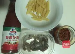 Illustration of how to make shrimp pasta 1