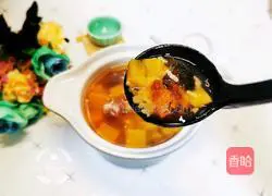 Peach gum pumpkin glutinous rice soup recipe 10