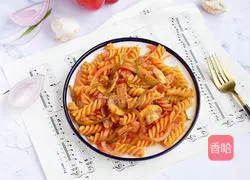 Illustration of how to make bacon and green pepper pasta 11