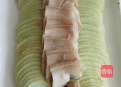 Illustration of how to make minced garlic pork belly mixed with cucumber 3