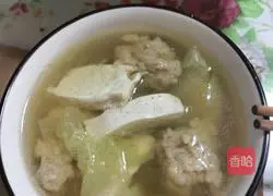 Illustration of how to make cabbage, tofu and meatball soup 11