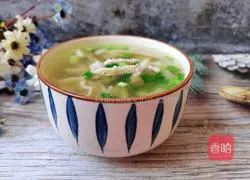 Illustration of how to make mustard pork shredded soup 13