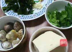 Illustration of how to make kelp tofu soup 1