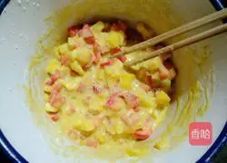 Pictures of how to make colorful pepper egg pancakes 6