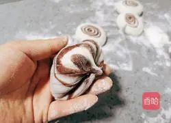 Illustration of how to make cocoa taro mud shell buns 22