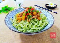 Illustration of making braised green vegetables noodles 27