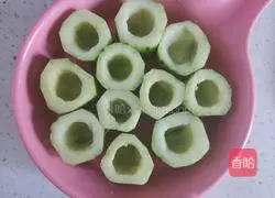 Illustration of how to make cucumber stuffed with meat 3