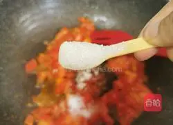 Illustration of making pancakes with tomatoes and eggs 14