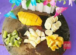 Illustration of how to make fruit milk fragrant sago 9